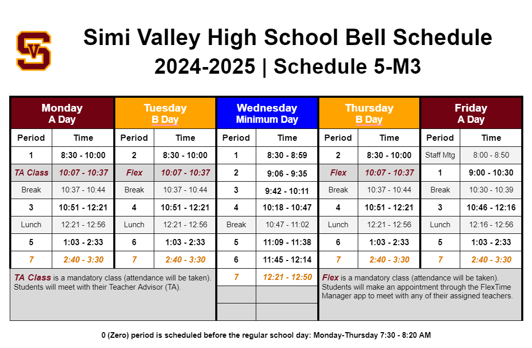 Week 9 School Schedule (10/7 - 10/11)