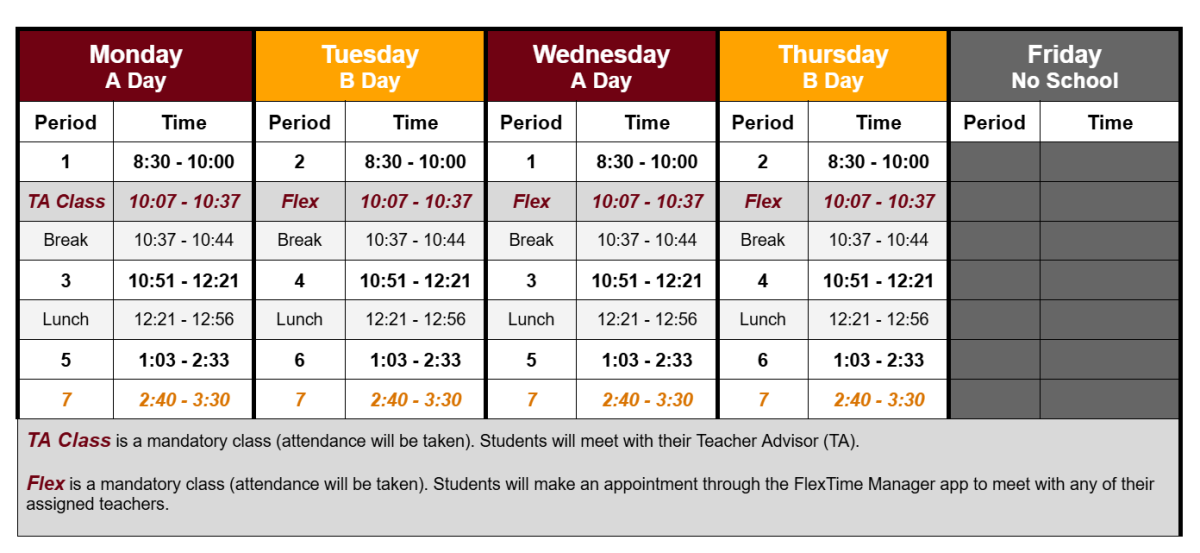 Week 12 School Schedule (10/28 - 10/31)