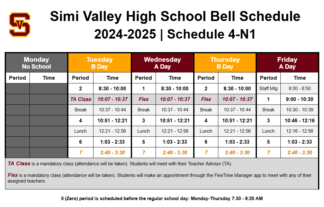 Week 14 School Schedule (11/12 - 11/15)