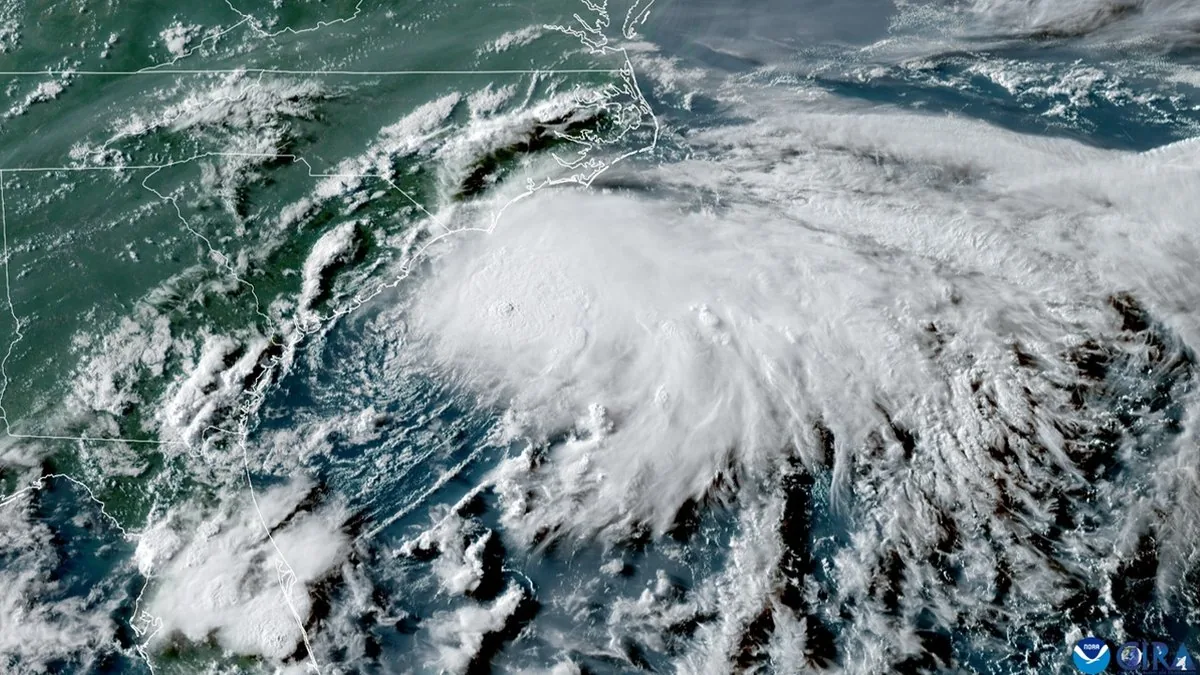 Satellite view of Tropical Storm Dolly tracking across the Caribbean toward Puerto Rico and the Southeast