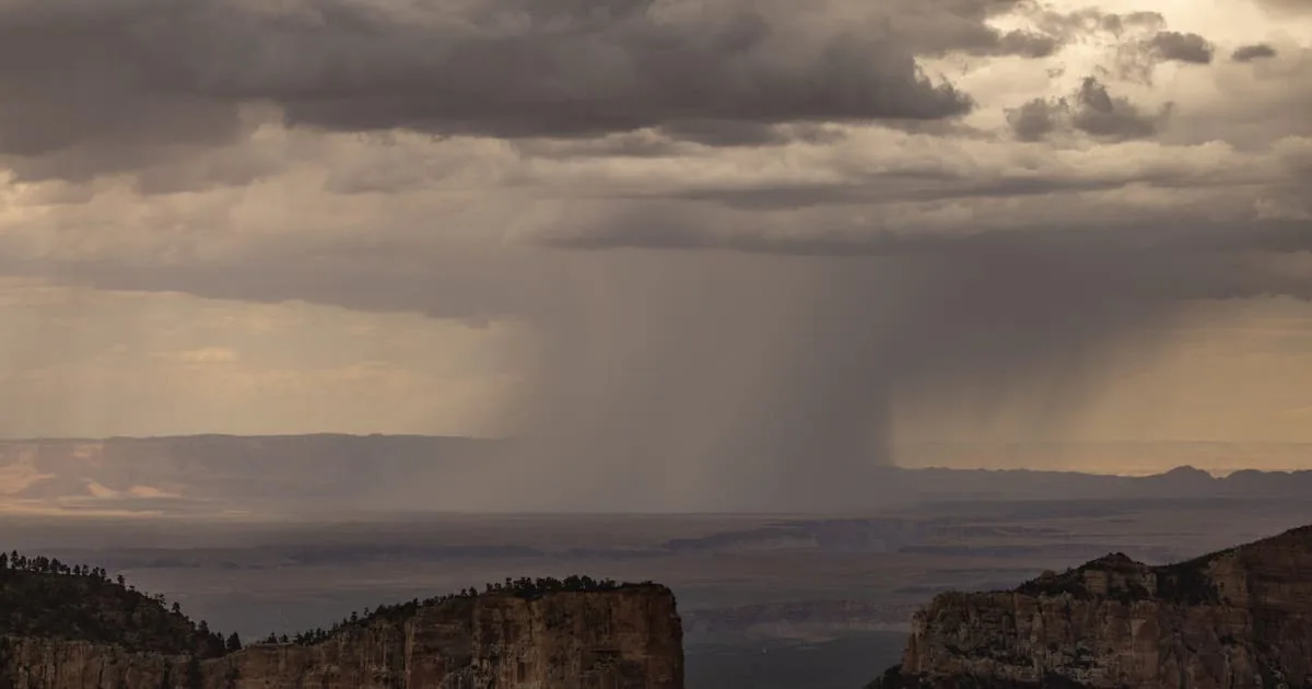 Rescue crews at Grand Canyon during flash flooding near Bright Angel Canyon