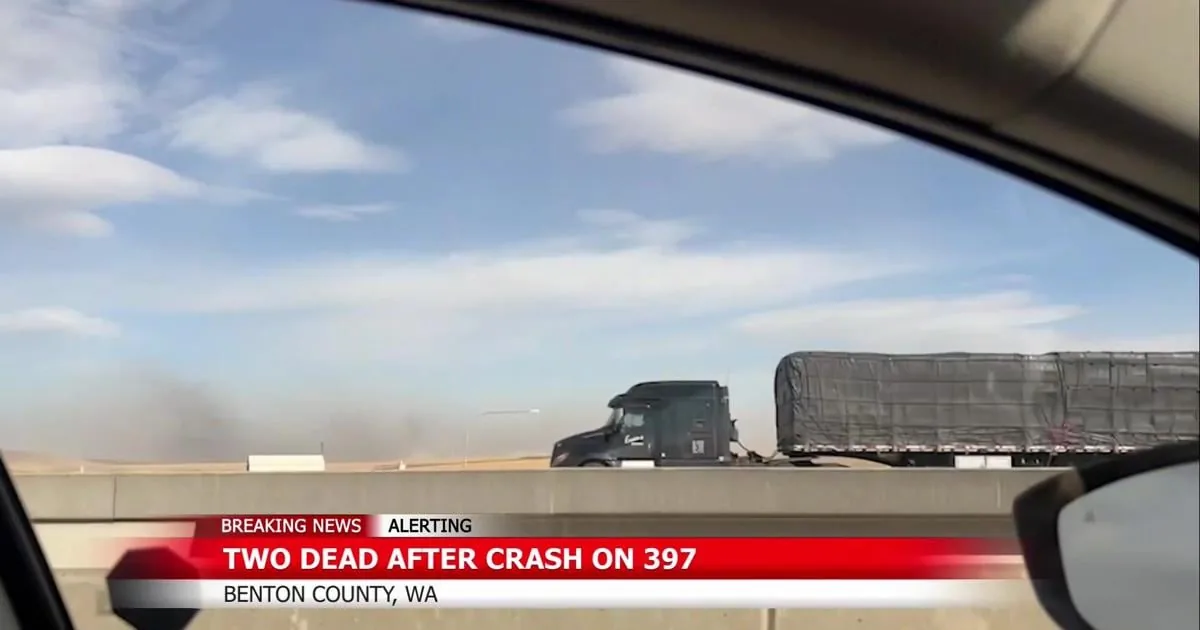 Twelve-Vehicle Crash on Highway 397 in Benton County Leaves Two Dead, Several Injured and Shuts Road Near Olympia After Semitrucks and Hazardous Materials Truck Collide