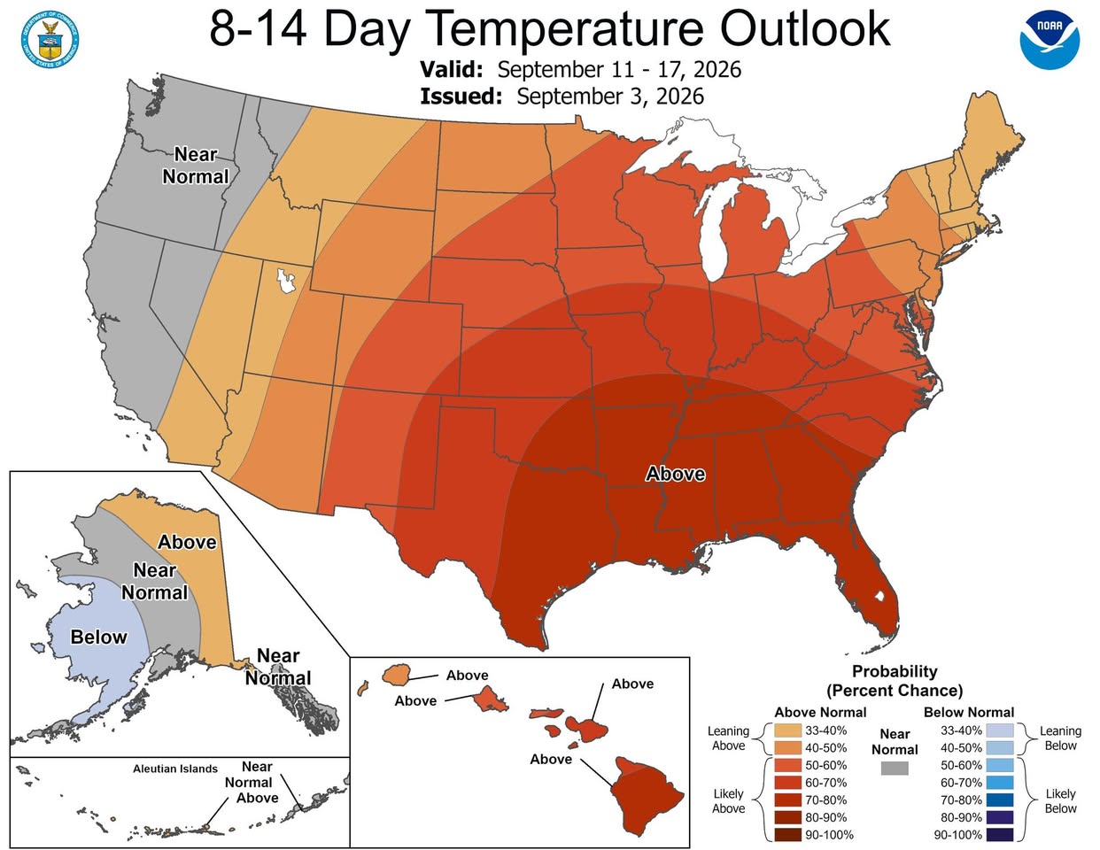 Stubborn Late Season Heat Locks Alabama Into Mid-90s Through Holiday Weekend With Fall's First Real Front Weeks Away