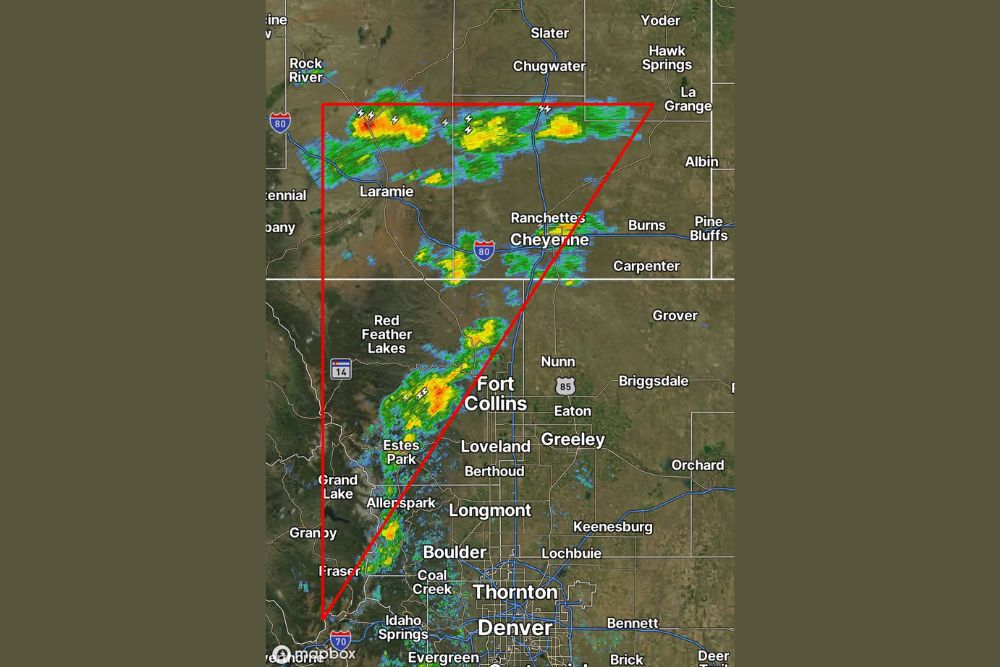 A Few Scattered Showers and Storms Develop Across the Northern Front Range and Southeast Wyoming Amid a Gorgeous 70 Degree Colorado Afternoon
