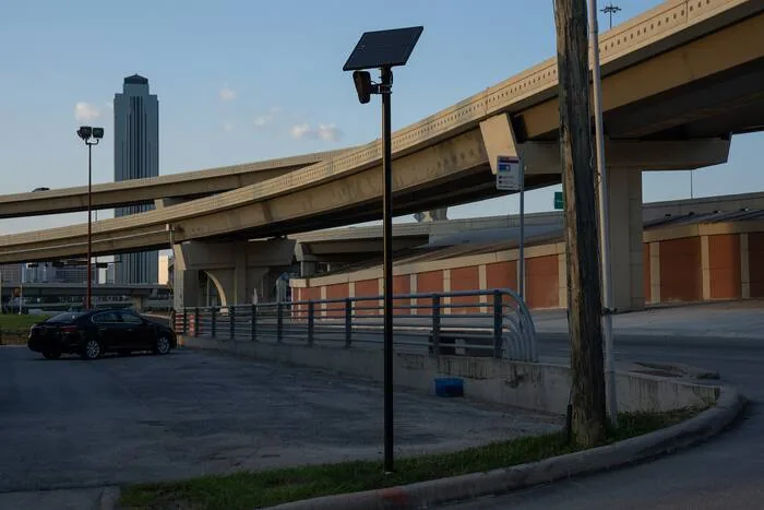 A roadside camera used for automatic license plate reading in Texas