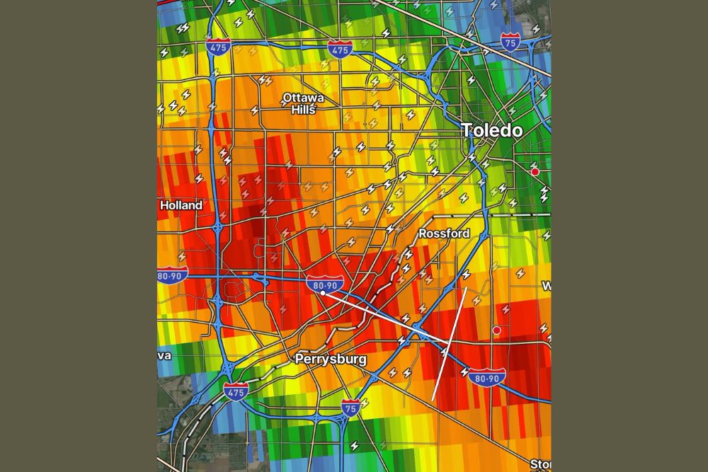 Extreme Lightning Storm Unleashes 2,000 Strikes Near Toledo Ohio in One Hour as Intense Overnight Storm Blankets the Region