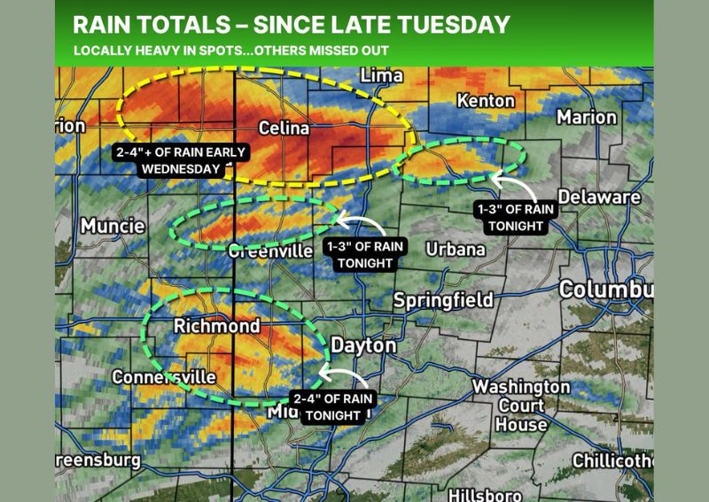 Feast or Famine Rainfall Pattern Dumps 2 to 4 Inches on Parts of Ohio While Other Areas Miss Out