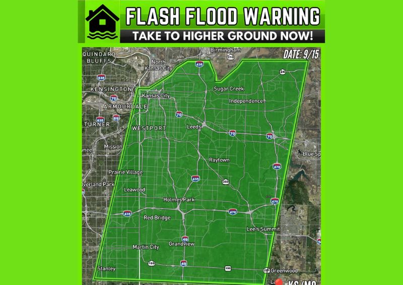 Flash Flood Warning Issued for the Kansas City Metro as Up to 5 Inches of Rain Falls Across Independence and Lees Summit
