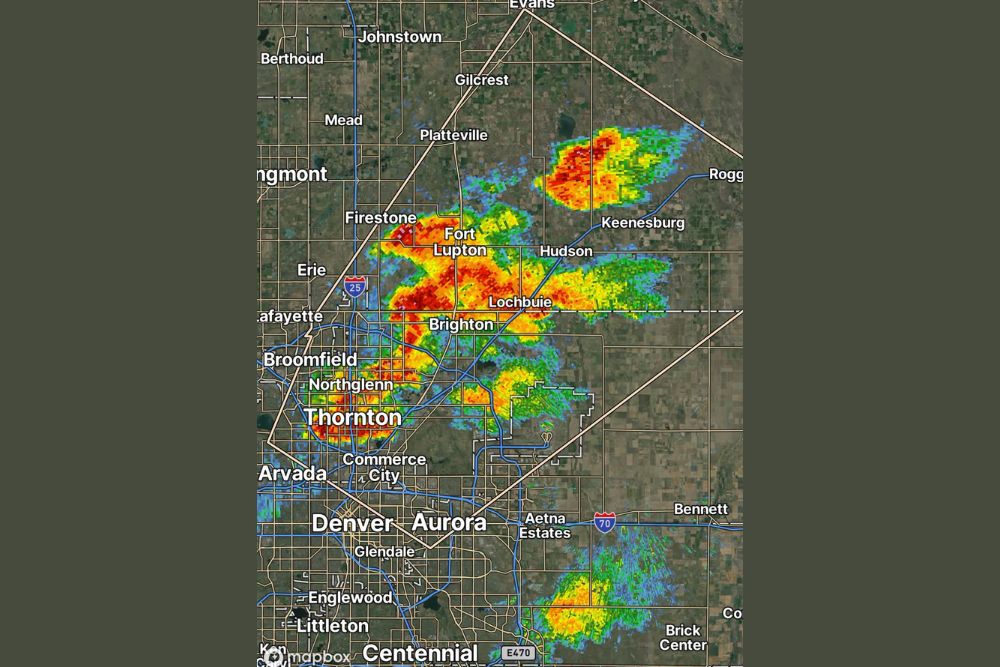Intense Storms Erupt Across the Denver Metro Area and Northeast Colorado I-76 Corridor Bringing Gusty Winds Heavy Rain and Scattered Hail Today