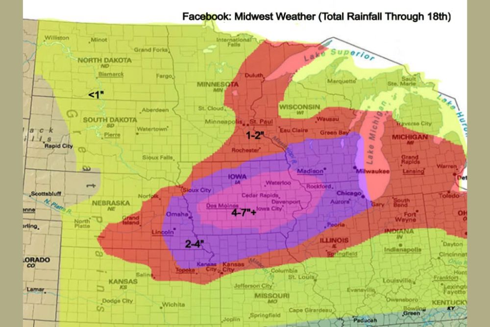 Life Threatening Flash Flooding Possible Across Iowa Illinois Missouri and Nebraska as Repeated Storms Could Bring 7 to 10 Inches of Rain