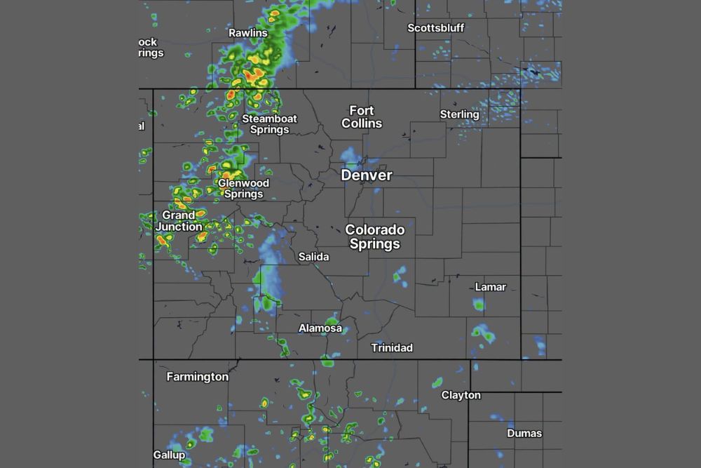 Scattered Showers and a Few Stormy Storms Continue Overnight West of the Divide as Moisture Surges Into Colorado Wyoming and Western Nebraska