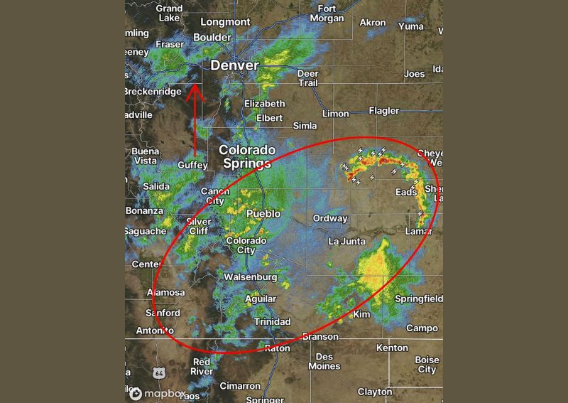 Scattered Storms Fill Into Southern Colorado Tonight as Heavy Mountain Downpours Slowly Drift Northward Overnight
