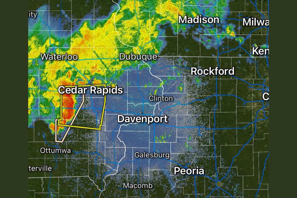 Severe Storms Track East From Iowa Tonight but Should Soon Weaken Before Hitting Rockford and Northern Illinois Where Rain Chances Remain Common