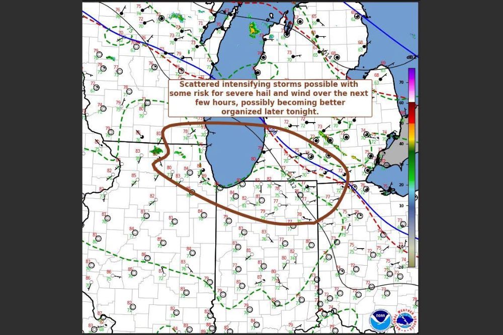 Severe Thunderstorm Watch Possible Overnight Across Northern Indiana as SPC Flags 40 Percent Chance and Damaging Wind Threat