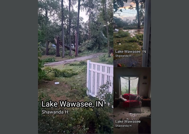 Significant Storm Damage Reported This Evening Near Lake Wawasee Indiana as Officials Try to Determine if a Tornado or Downburst Was to Blame