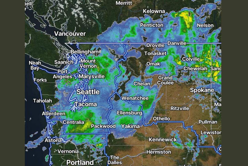 Soaking Rain Helps the Little Giant Fire Near Plain Washington as Widespread Showers Deliver Up to 1 Inch Across the State Today