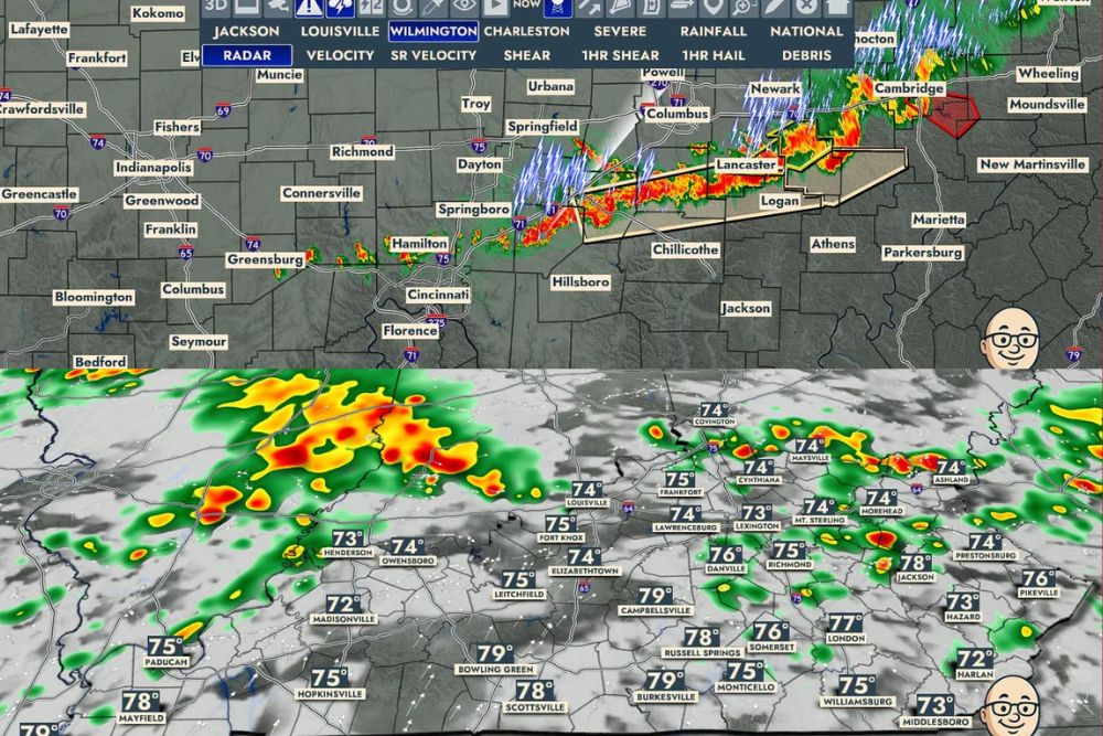 Storms Fire North of Kentucky Wednesday Night as More Rounds of Rain and Thunderstorms Develop Overnight Into Early Thursday Morning Across Ohio
