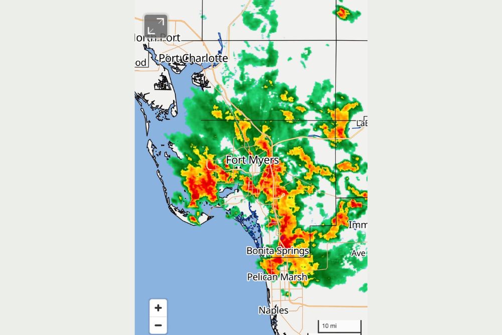 Torrential Storms Flood Southwest Florida as Fort Myers and Bonita Springs Face Rising Waters Under Leftover Tropical Moisture From Dolly