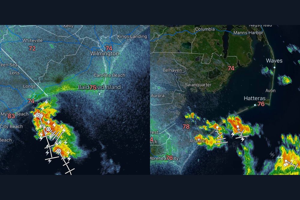 Weather Turns Quiet Across Most of North Carolina Late Night as Isolated Storms Linger Near the Outer Banks and Brunswick County