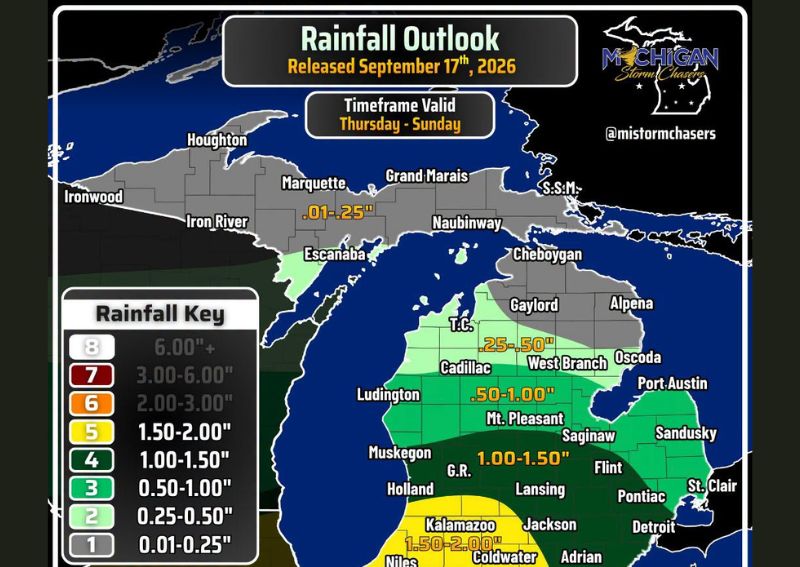 Widespread Rain Returns to Lower Michigan This Friday Night Through Sunday With Up to 2 Inches Possible Near Kalamazoo Jackson and Coldwater