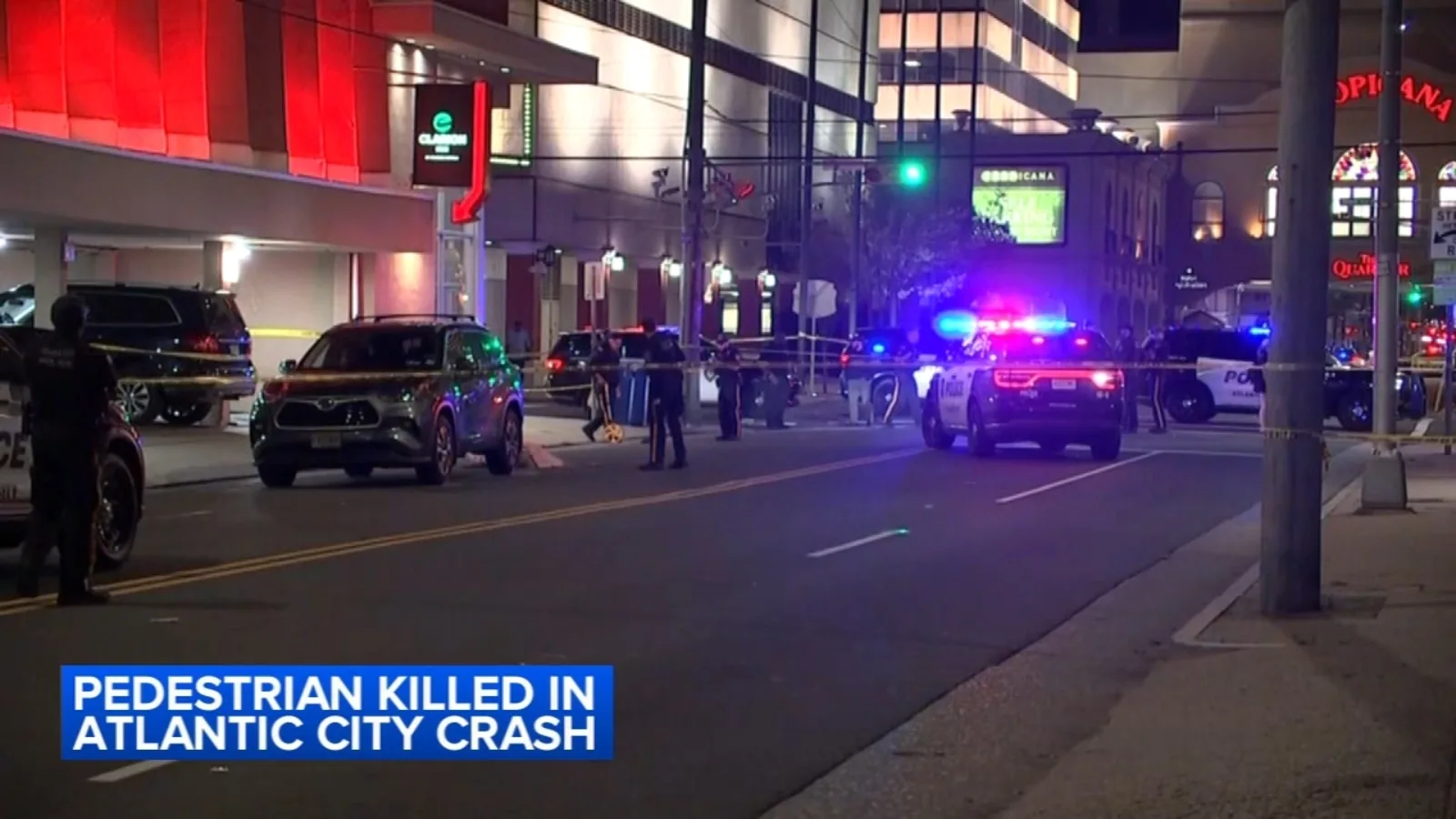 Police investigate a fatal pedestrian crash near Tropicana Casino on Pacific Avenue in Atlantic City